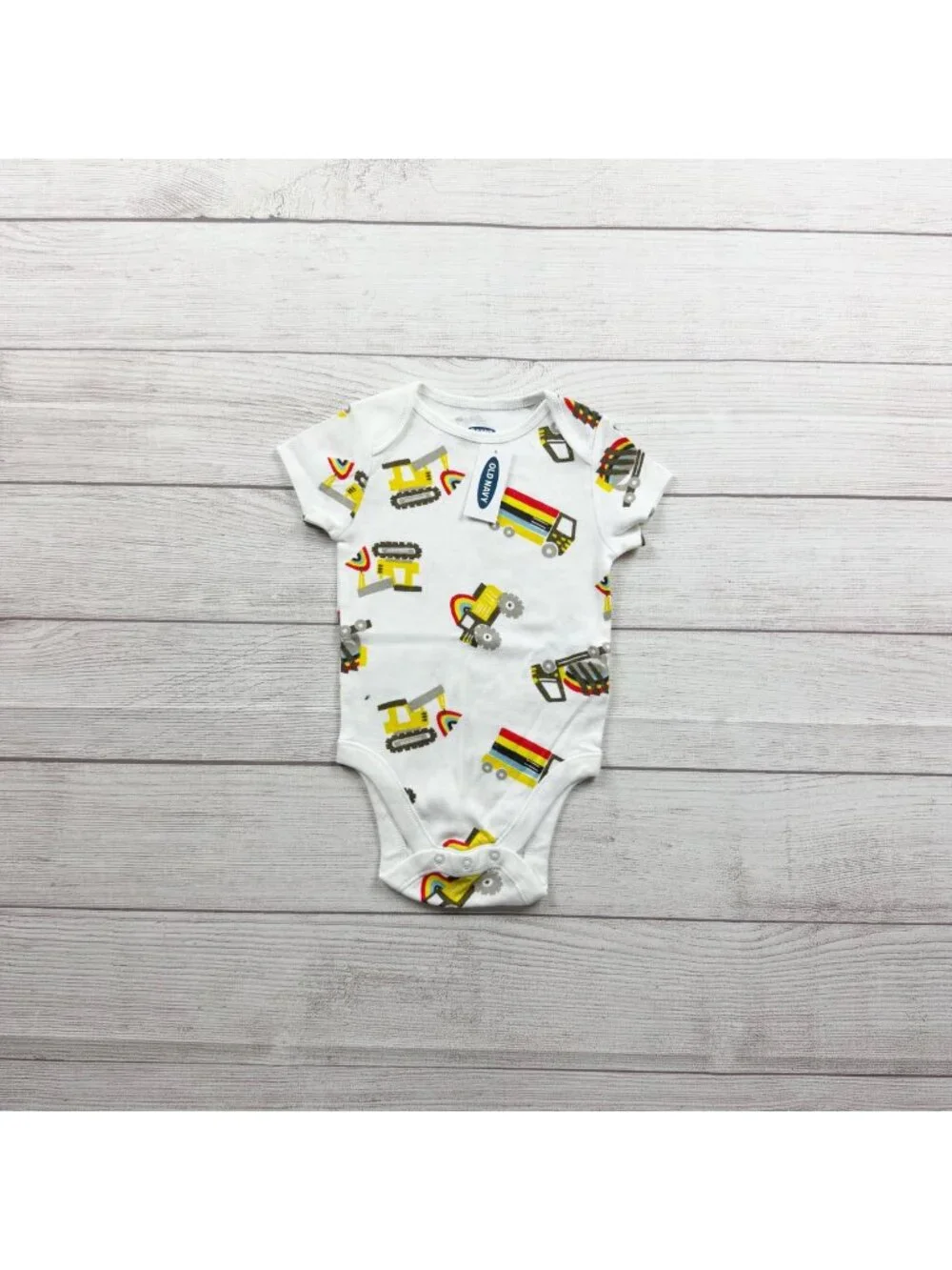 Old Navy Baby Boys Construction Print Bodysuit NWT 6-12 Months
